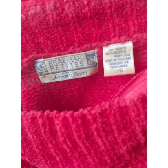 Red Christmas 90s Vintage Sweater Dress Mini Oversized Sexy Soft  - Picture 5 of 5